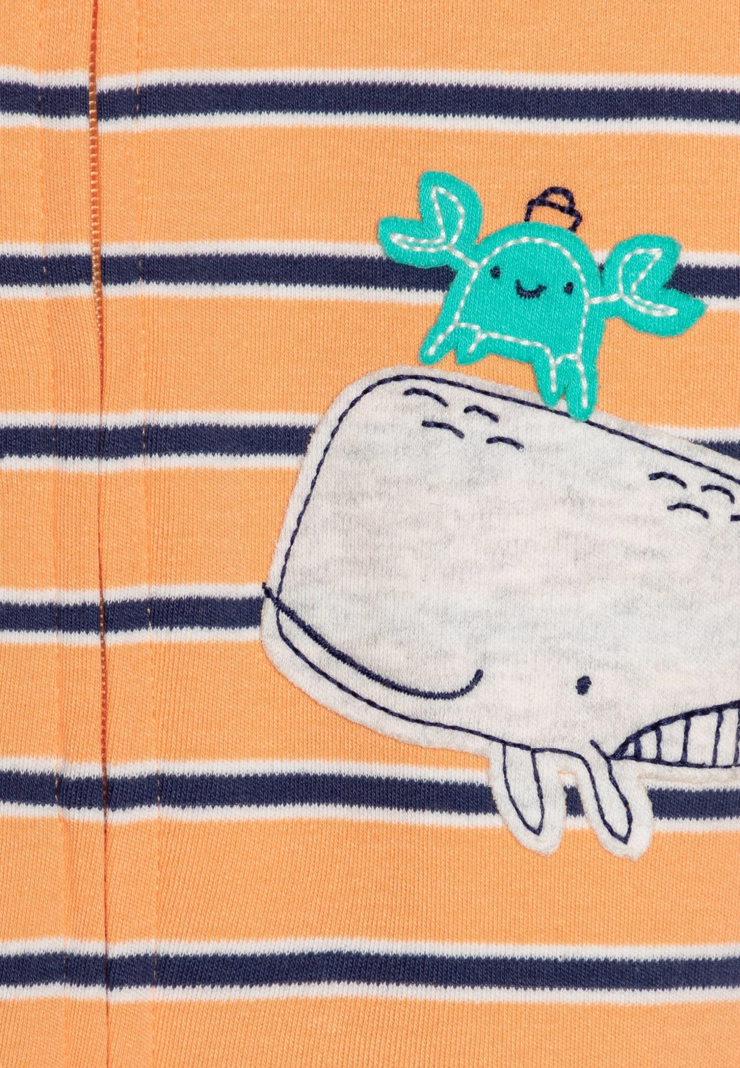 Carter's™ Whale Unisex - Sleep Suit - Orange 5 Carter's™ Whale Unisex - Sleep Suit - Orange - Image 3