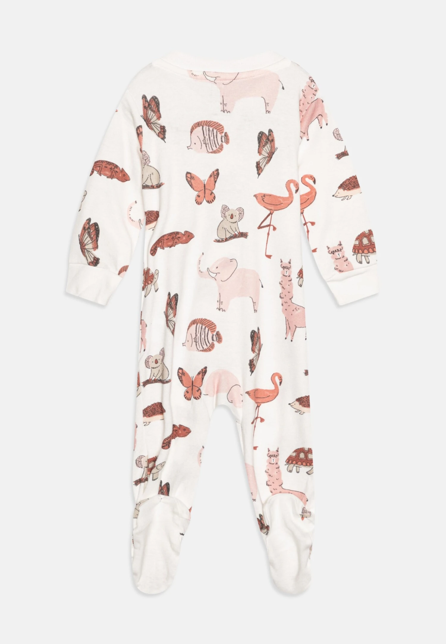 Carter's™ Animal Print Sleepsuit Unisex - Sleep Suit - White/Pink 4 Carter's™ Animal Print Sleepsuit Unisex - Sleep Suit - White/Pink - Image 2