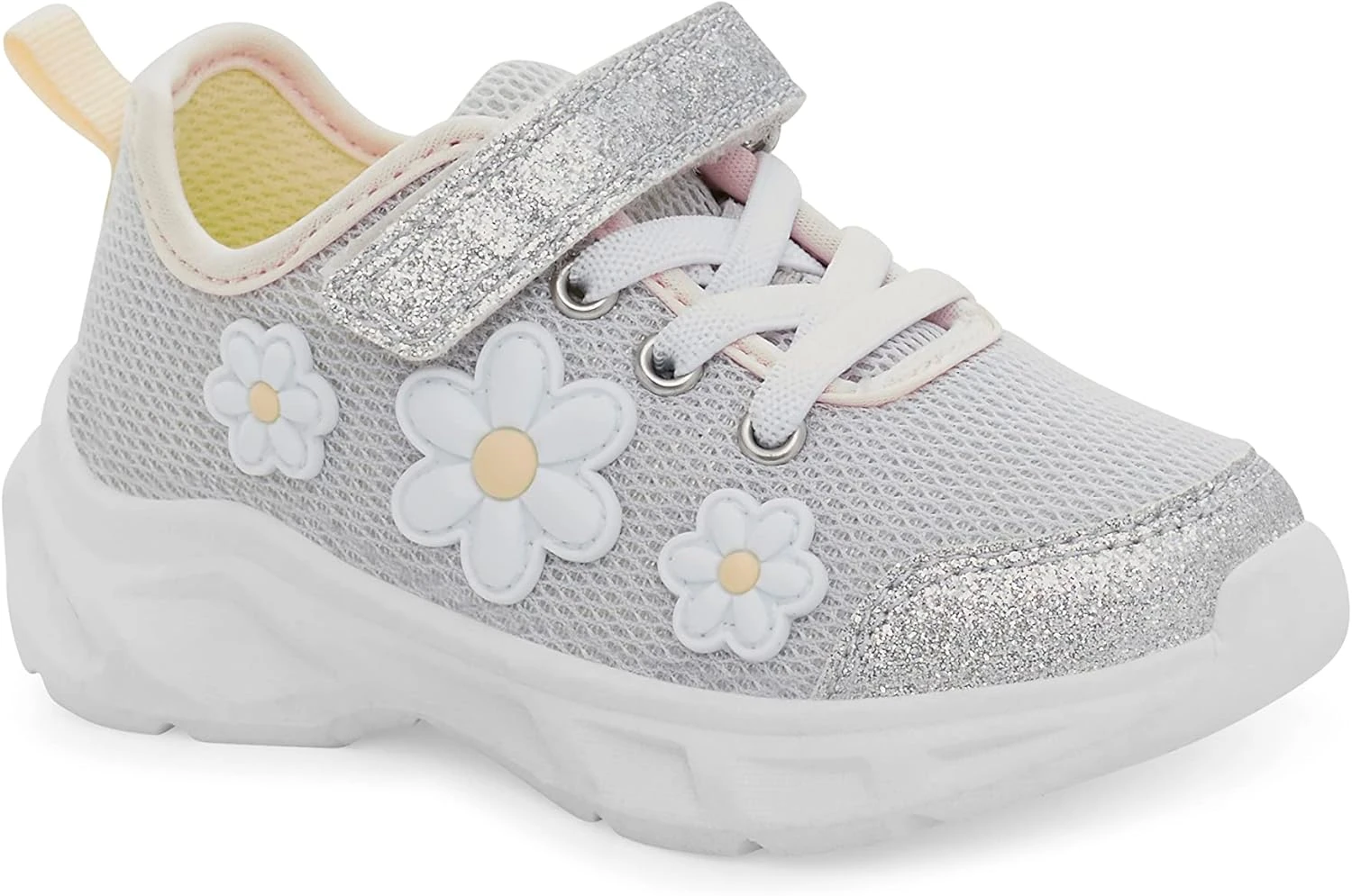 Carter's™ Carter's Girls Ohio Light Up Sneaker, Silver, 5 Toddler 4 Carter's™ Carter's Girls Ohio Light Up Sneaker, Silver, 5 Toddler - Image 2