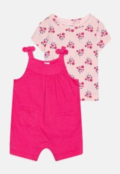 Carter's™ Shortall Solid Set - Print T-Shirt - Pink