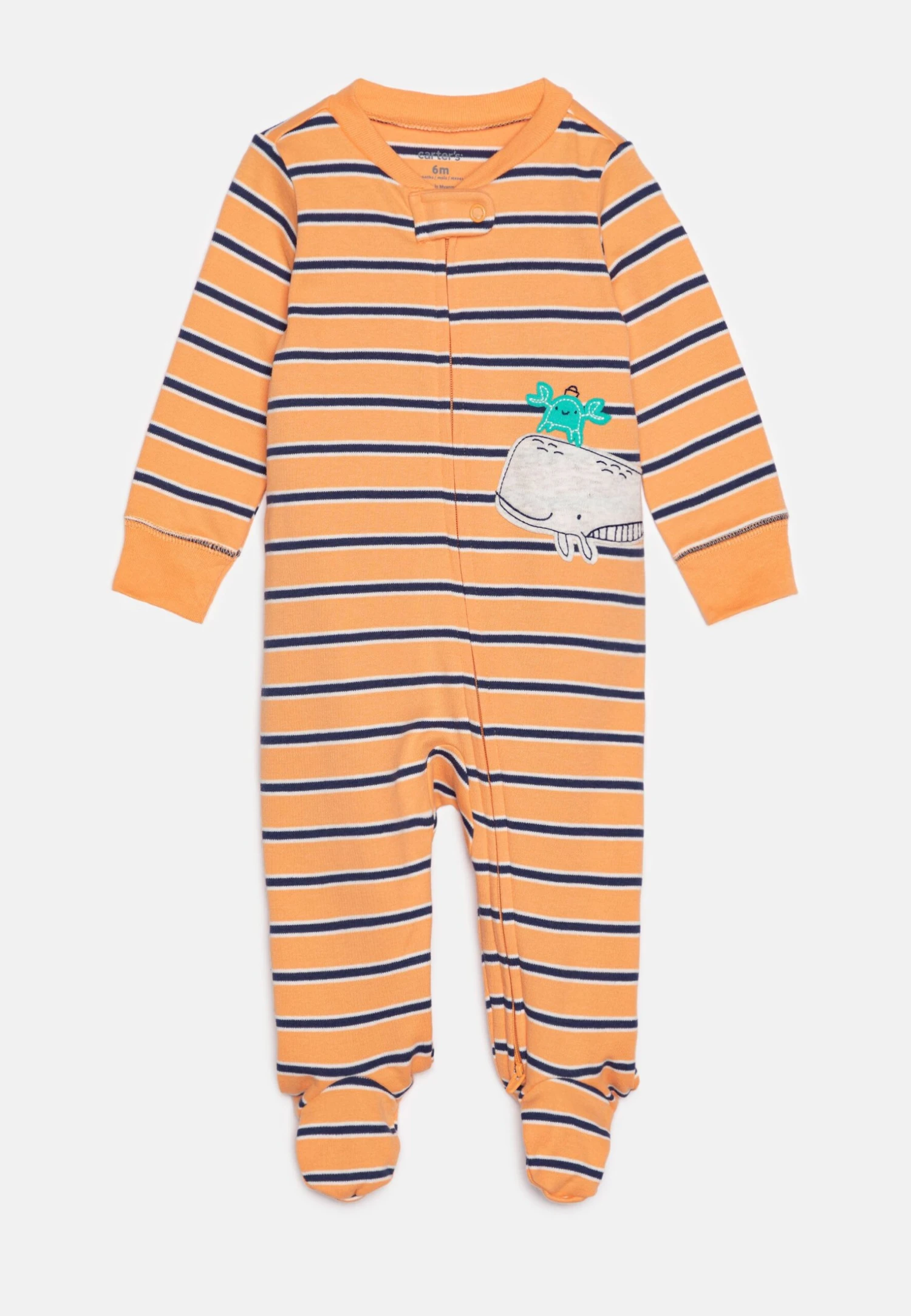 Carter's™ Whale Unisex - Sleep Suit - Orange 3 Carter's™ Whale Unisex - Sleep Suit - Orange