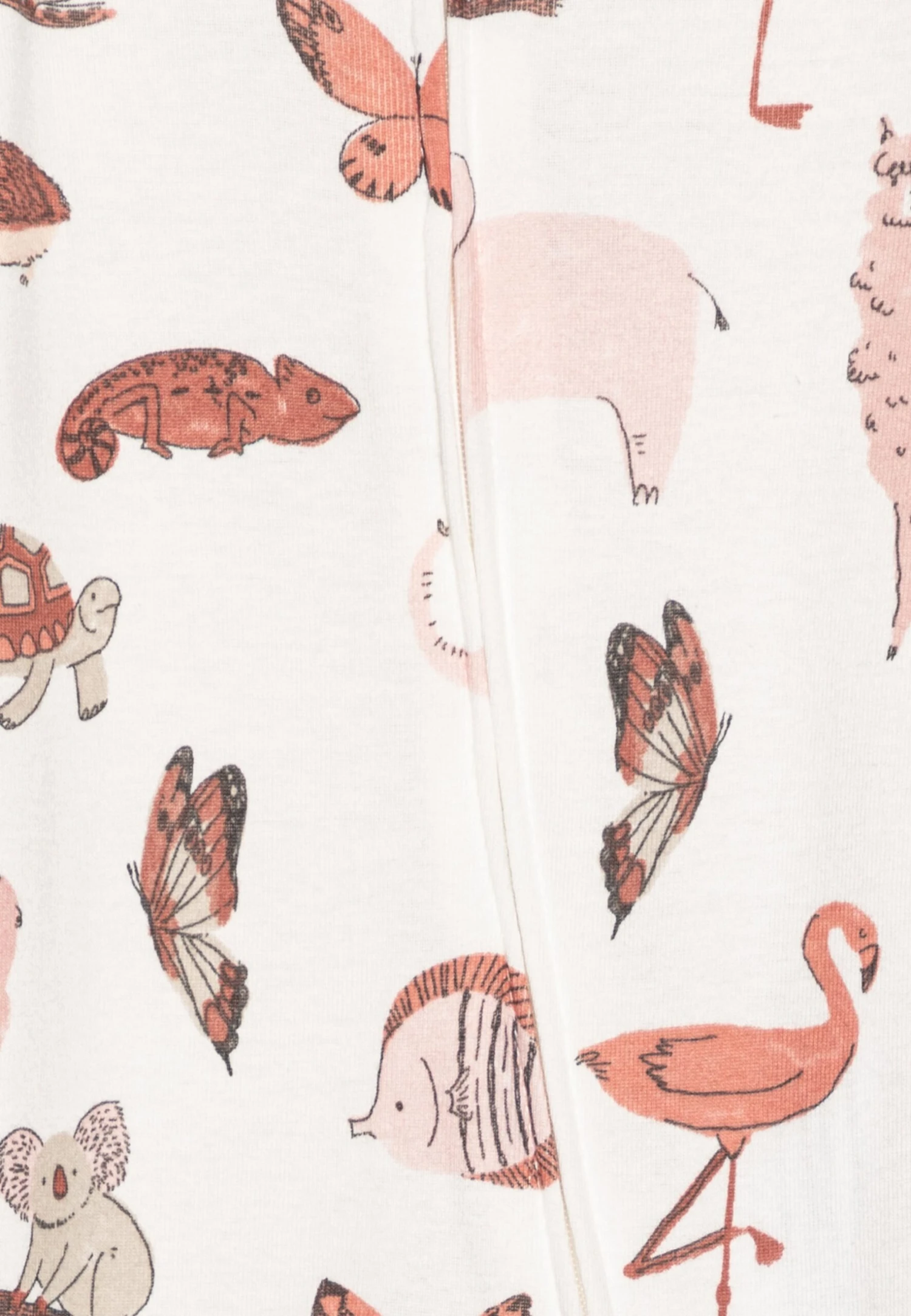 Carter's™ Animal Print Sleepsuit Unisex - Sleep Suit - White/Pink 5 Carter's™ Animal Print Sleepsuit Unisex - Sleep Suit - White/Pink - Image 3