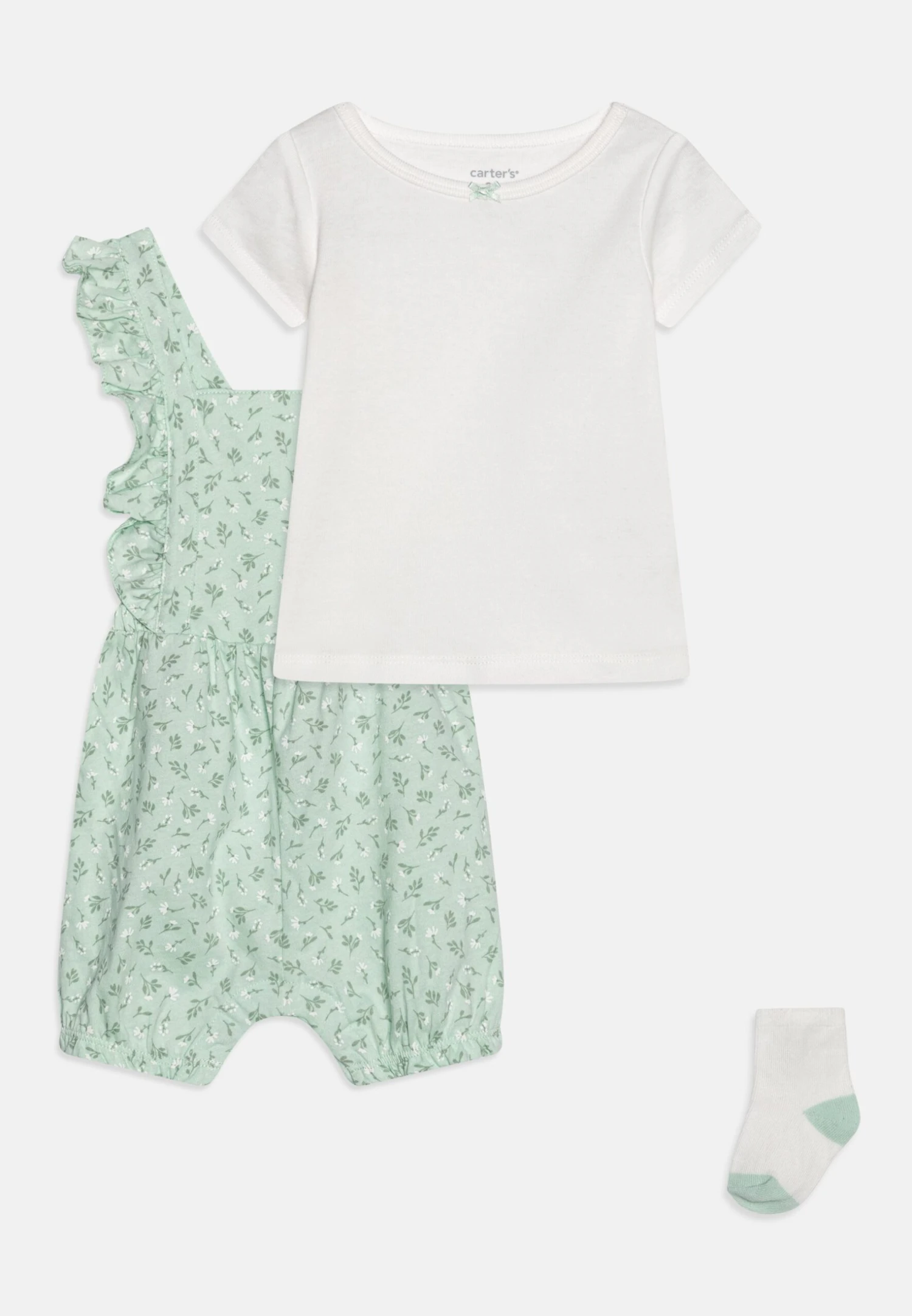 Carter's™ Mint Floral Set - Basic T-Shirt - Green 3 Carter's™ Mint Floral Set - Basic T-Shirt - Green